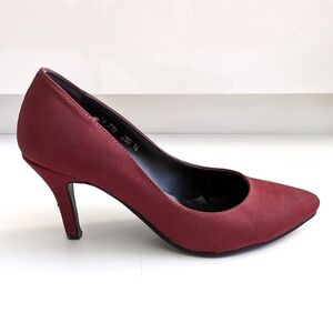 Burgundy high heels